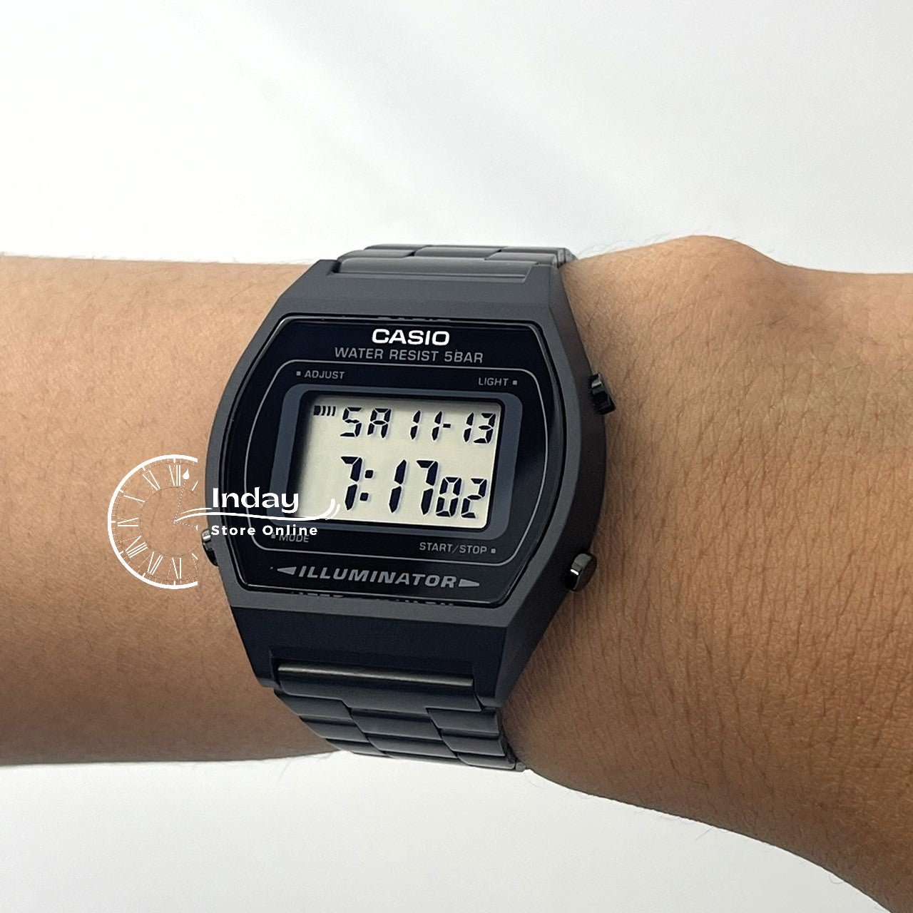 Casio Vintage Women's Watch B640WB-1A Black Plated Stainless Steel Self-adjustable Band