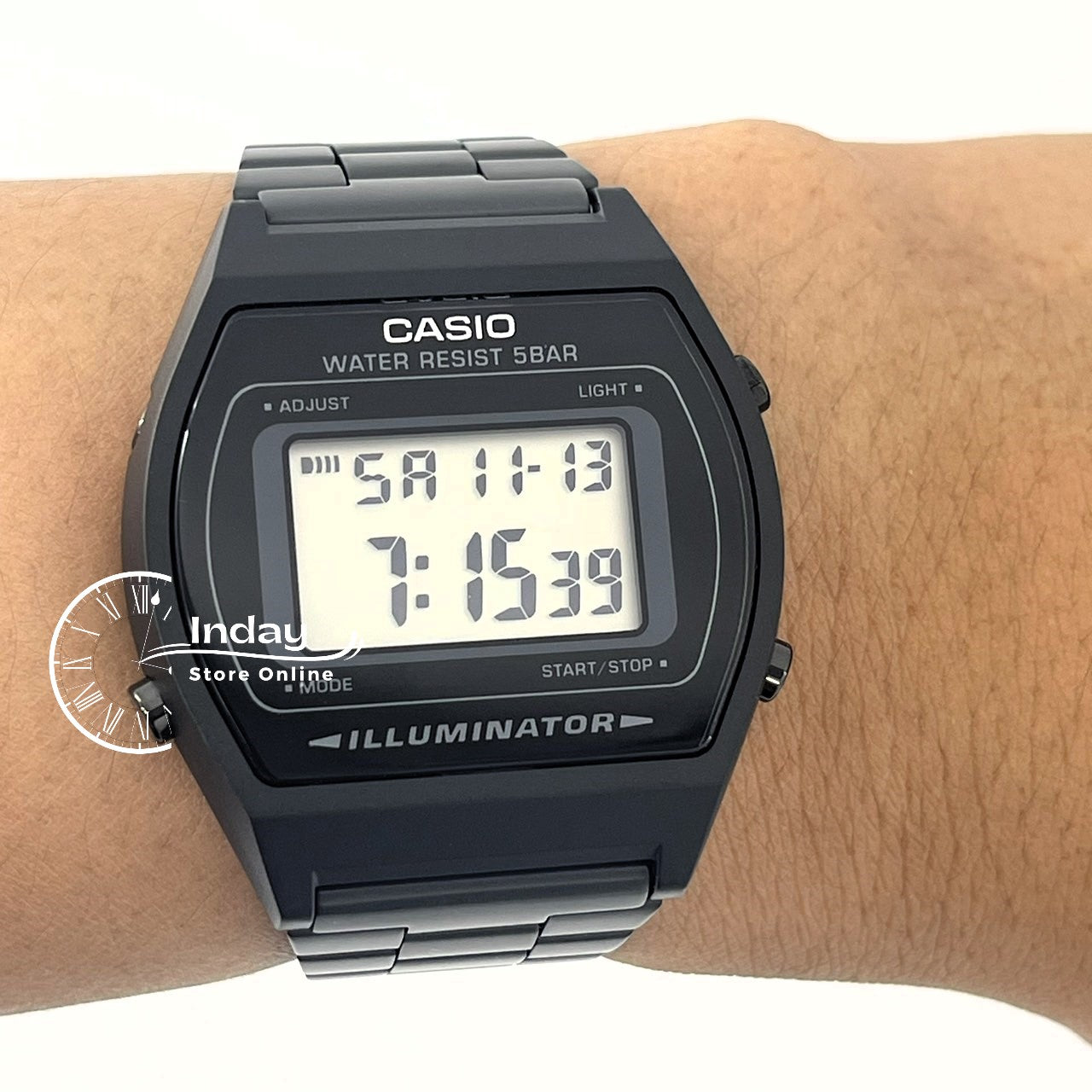 Casio Vintage Women's Watch B640WB-1A Black Plated Stainless Steel Self-adjustable Band