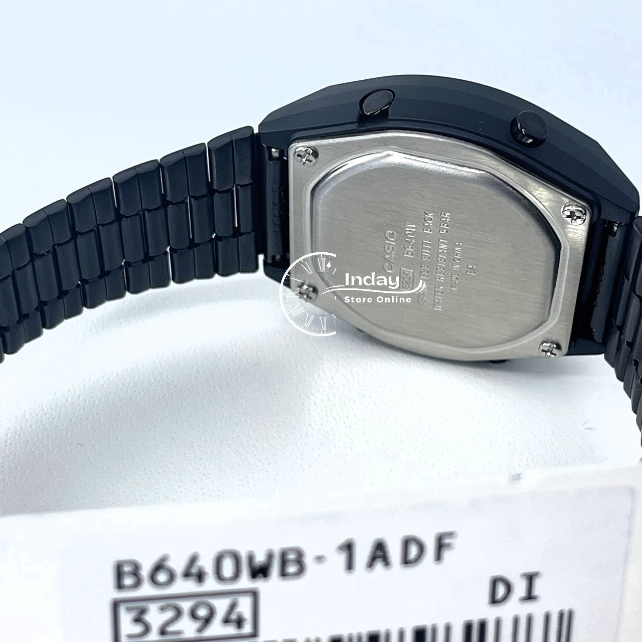 Casio Vintage Women's Watch B640WB-1A Black Plated Stainless Steel Self-adjustable Band