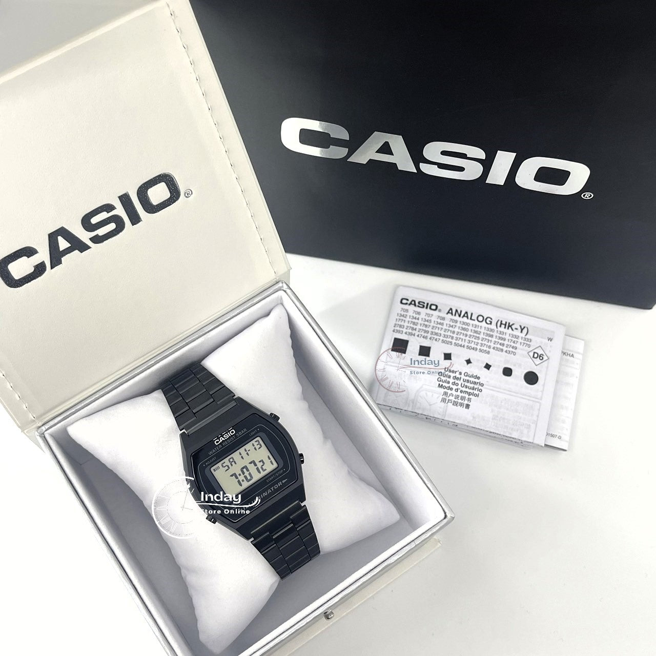 Casio Vintage Women's Watch B640WB-1A Black Plated Stainless Steel Self-adjustable Band