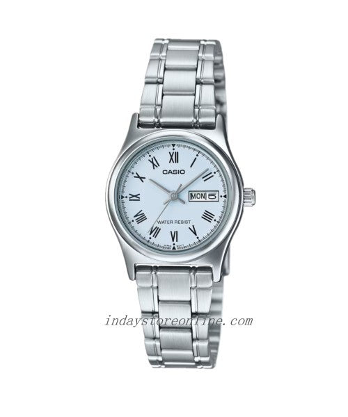 Casio Women's Watch LTP-V006D-2B Stainless Steel Band Triple-fold Clasp