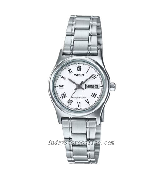 Casio Women's Watch LTP-V006D-7B Mineral Glass Stainless Steel Band Battery Life: 3 Years