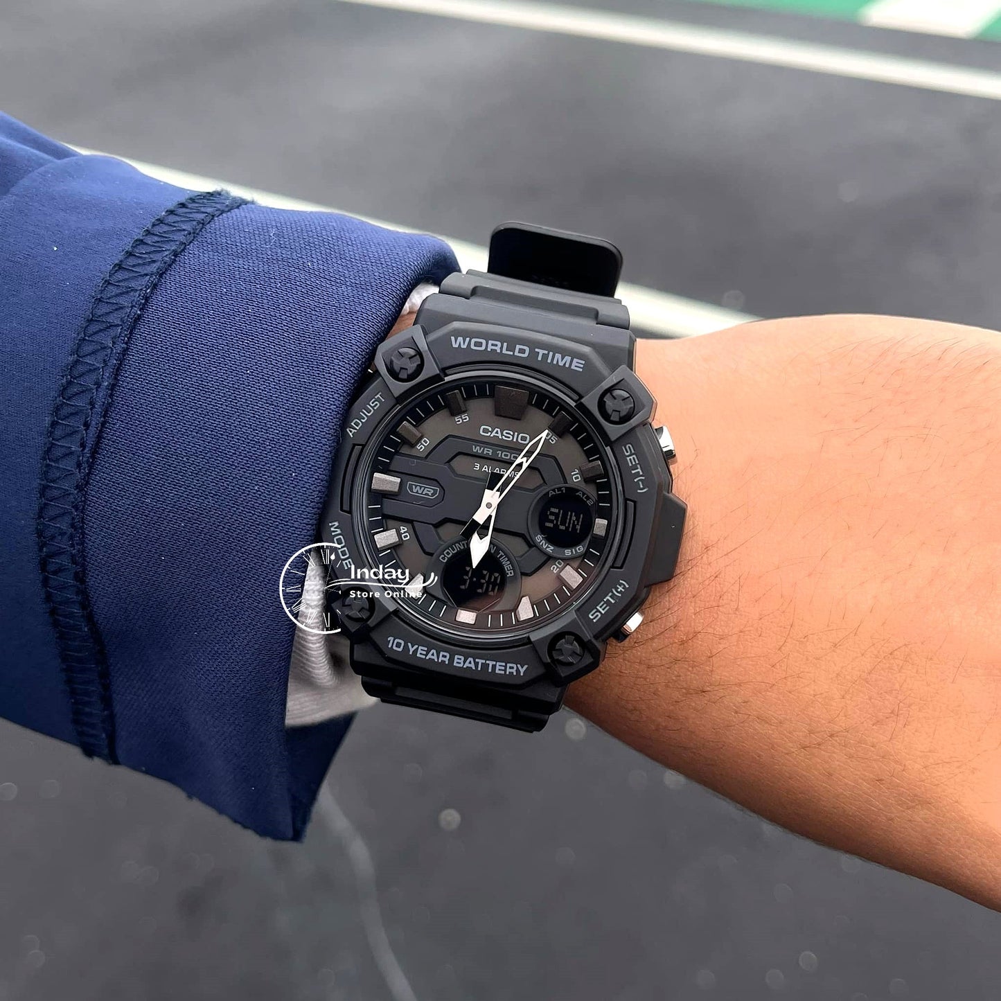 Casio Analog-Digital Men's Watch AEQ-120W-1B Resin Glass Resin Band Battery Life: 10 Years