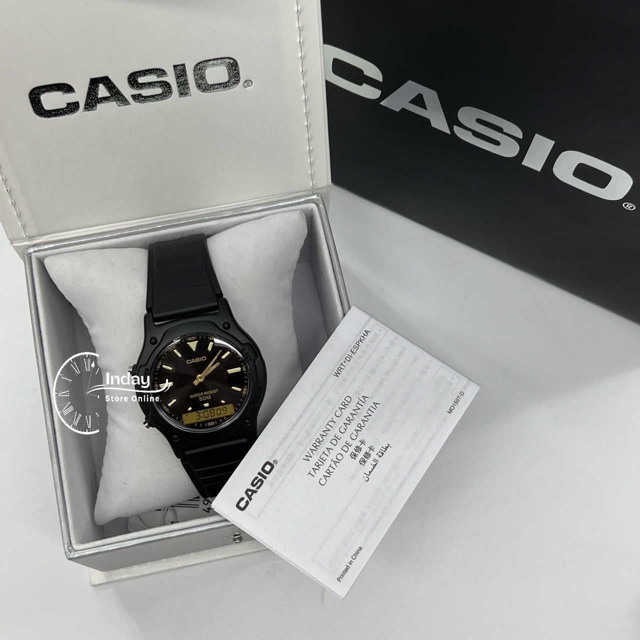 Casio Analog-Digital Men's Watch AW-49HE-1A Resin Band Resin Glass