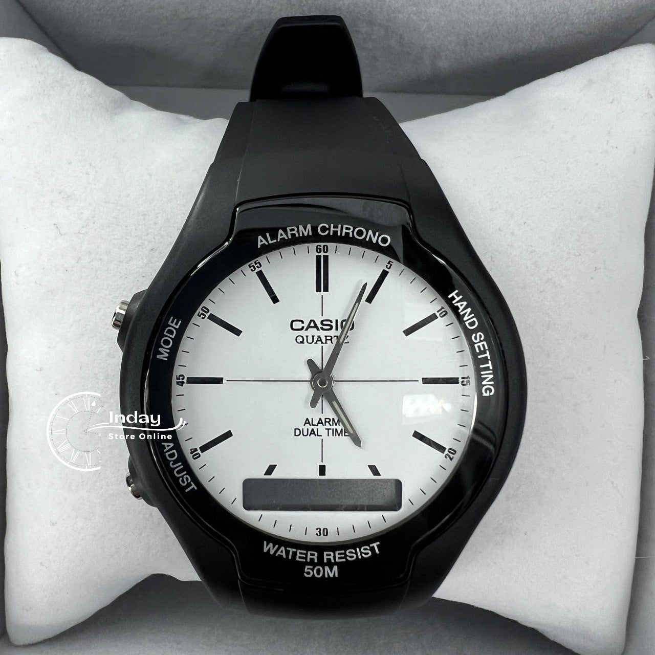 Casio Analog-Digital Men's Watch AW-90H-7E Resin Band Resin Glass