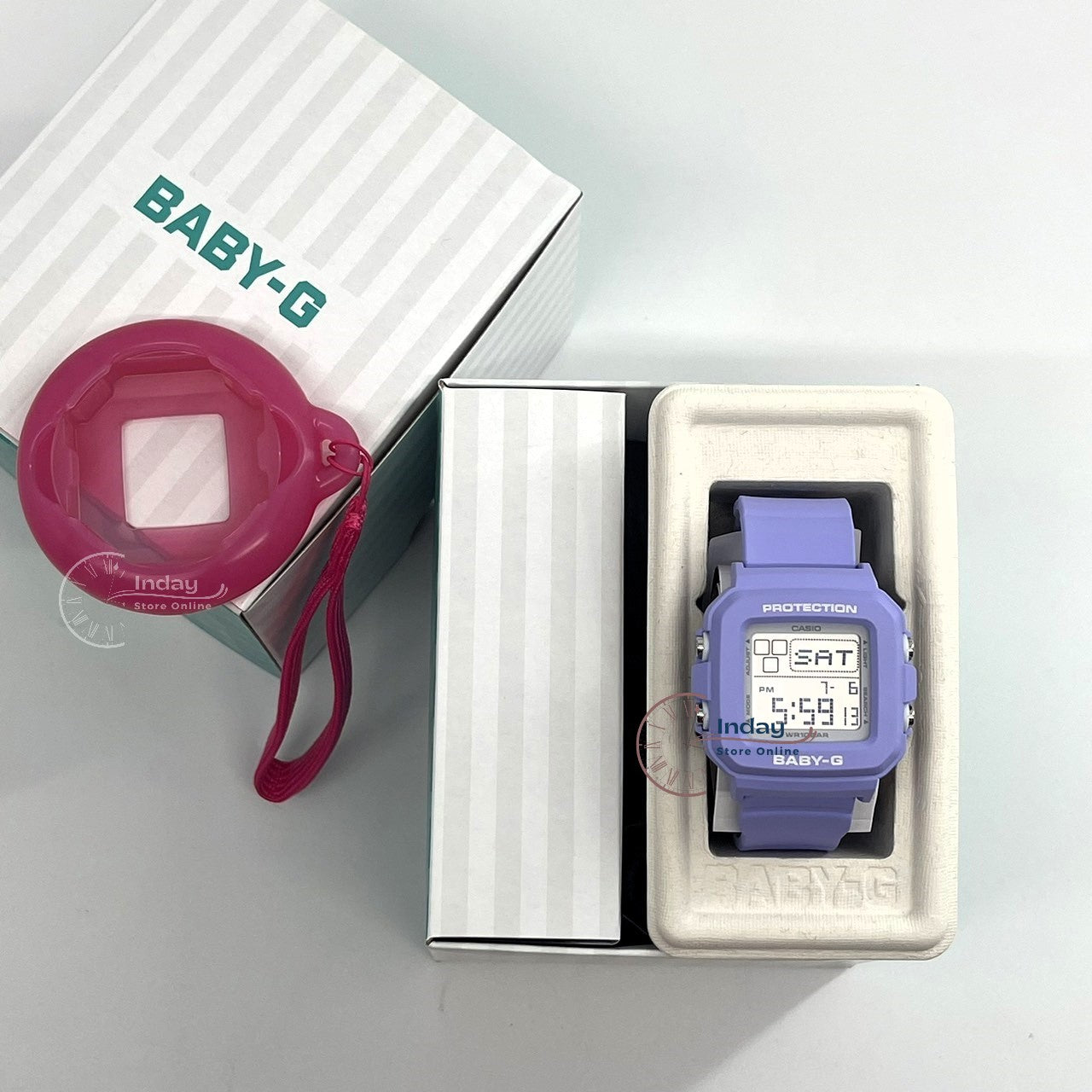 Casio Baby-G Women's Watch BGD-10K-6 Band Shock Resistant With Special Holder With Strap
