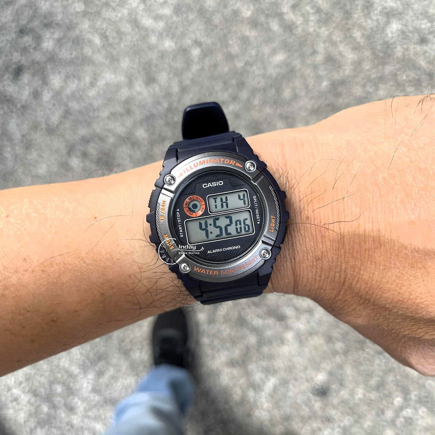 Casio Digital Men's Watch W-216H-2B Digital Resin Band Resin Glass Battery Life: 7 years