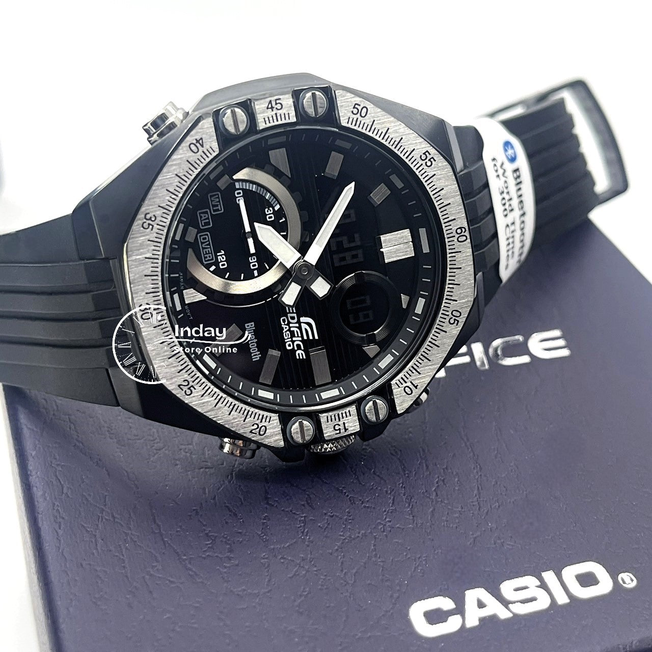 Casio Edifice Men's Watch ECB-10TP-1A Automotive Toolkit Inspired Design Mobile link Bluetooth