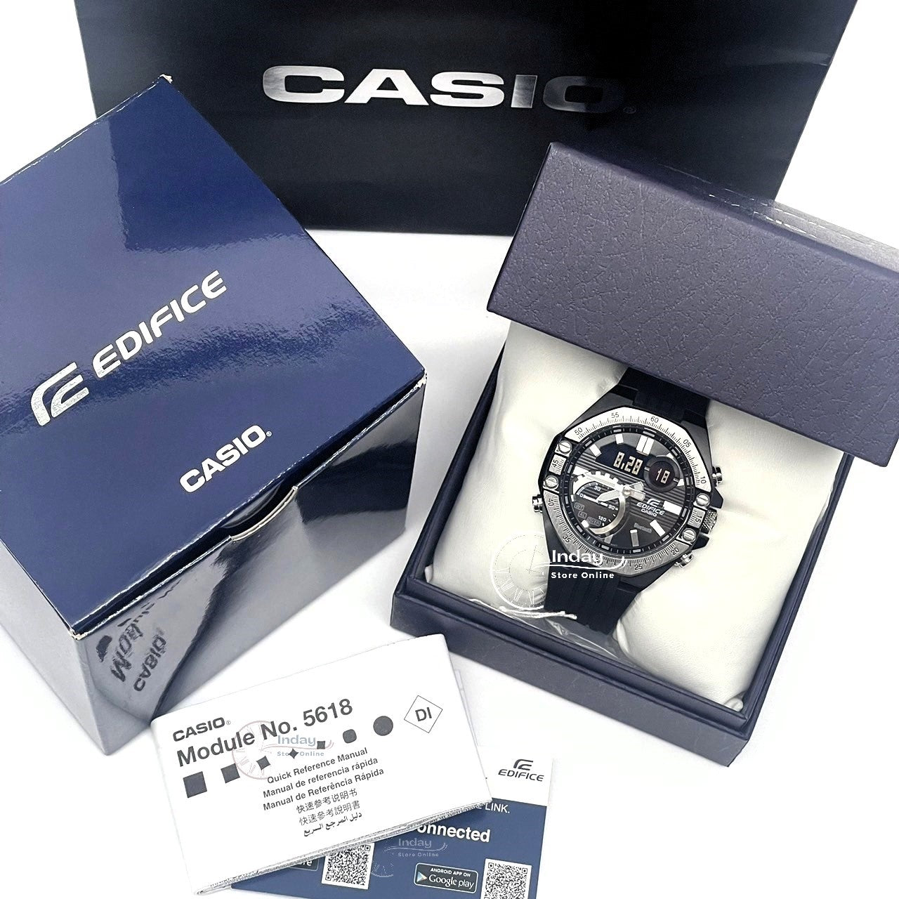 Casio Edifice Men's Watch ECB-10TP-1A Automotive Toolkit Inspired Design Mobile link Bluetooth