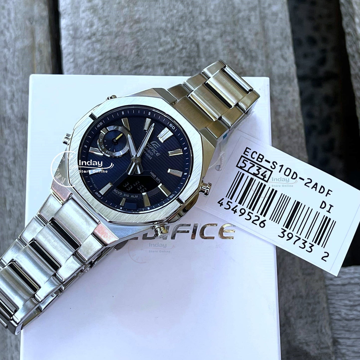 Casio Edifice Men's Watch ECB-S10D-2A Sapphire Crystal Stainless Steel Band Bluetooth