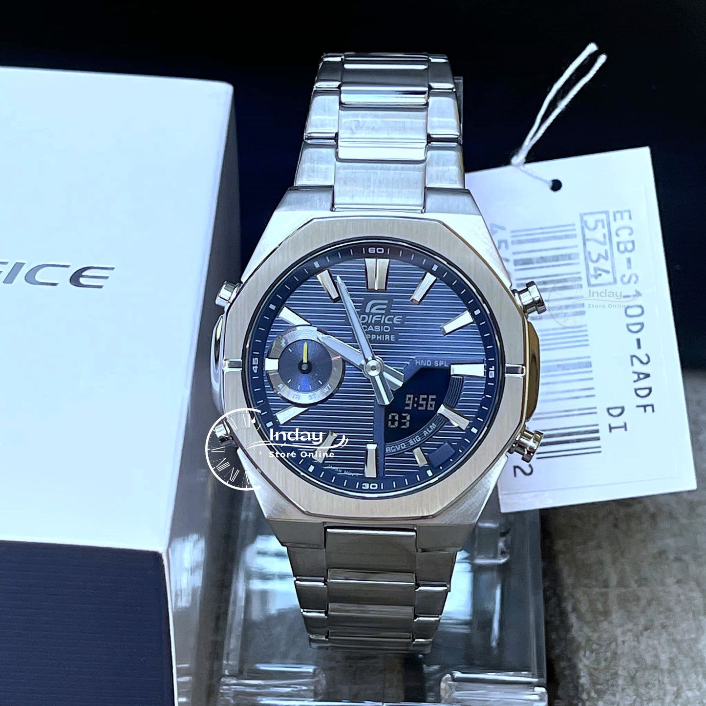Casio Edifice Men's Watch ECB-S10D-2A Sapphire Crystal Stainless Steel Band Bluetooth