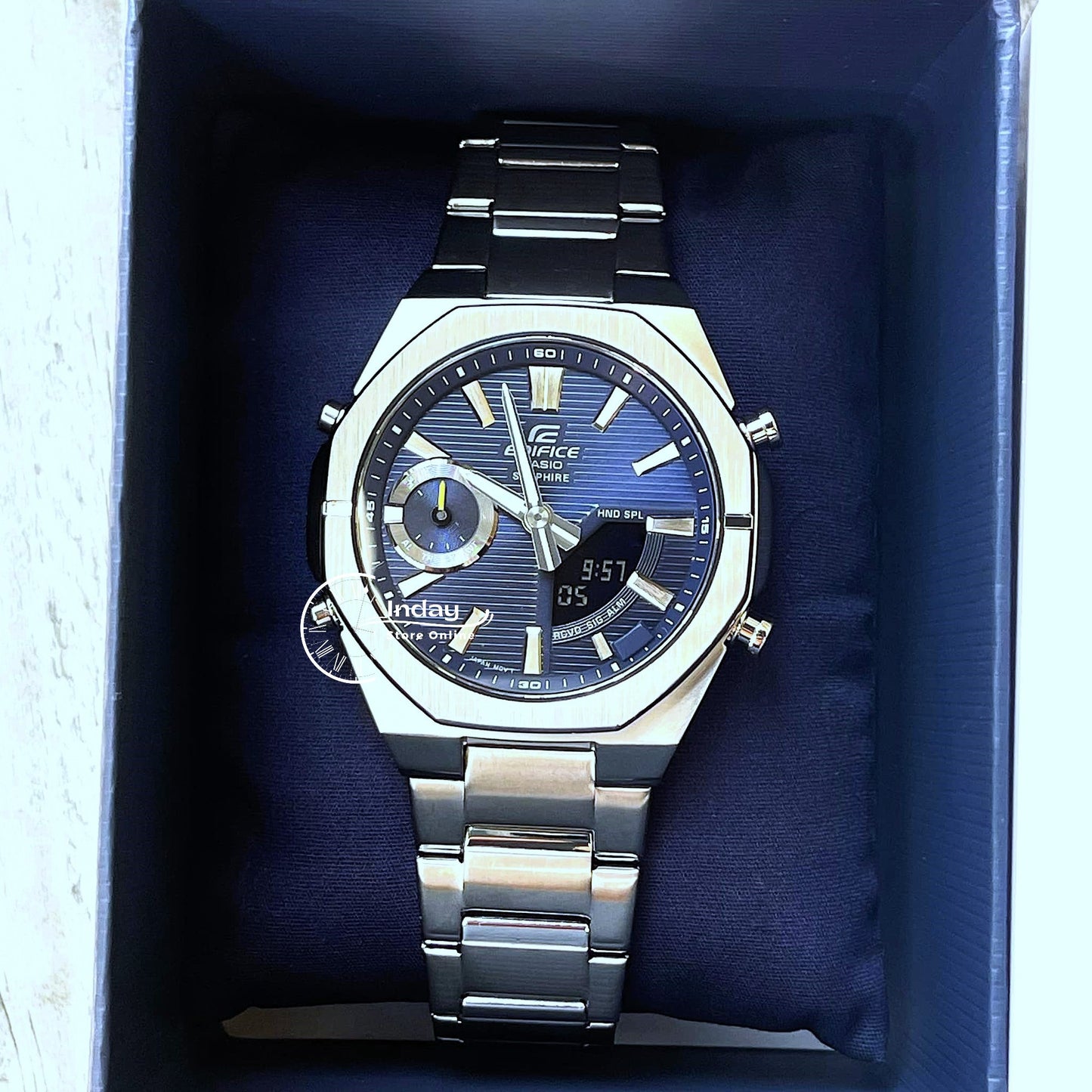 Casio Edifice Men's Watch ECB-S10D-2A Sapphire Crystal Stainless Steel Band Bluetooth