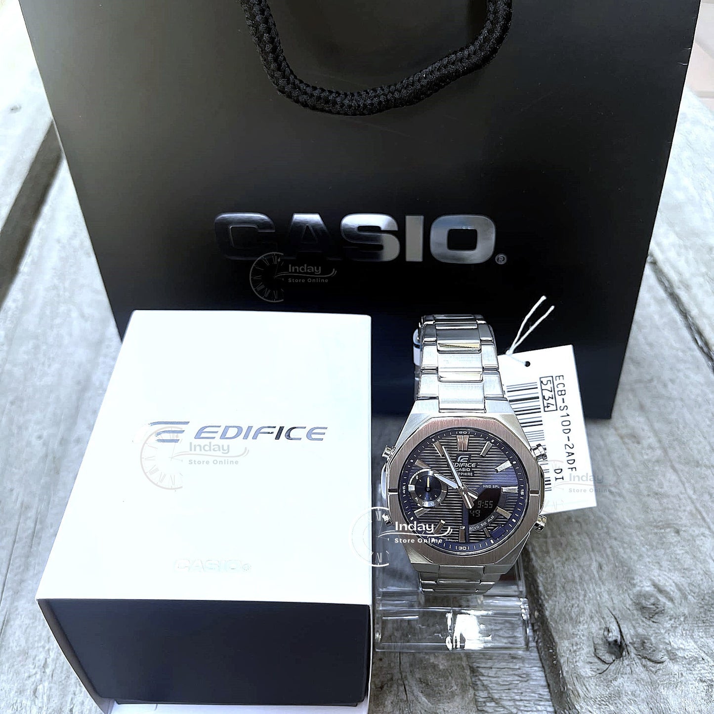 Casio Edifice Men's Watch ECB-S10D-2A Sapphire Crystal Stainless Steel Band Bluetooth