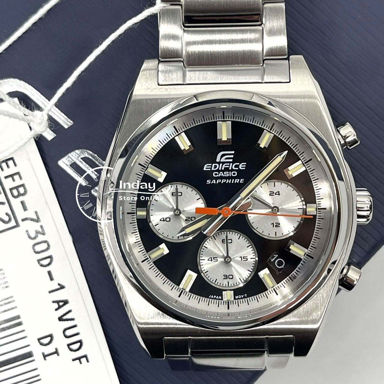Casio Edifice Men's Watch EFB-730D-1A Stainless Steel Band Solid Band Sapphire Crystal