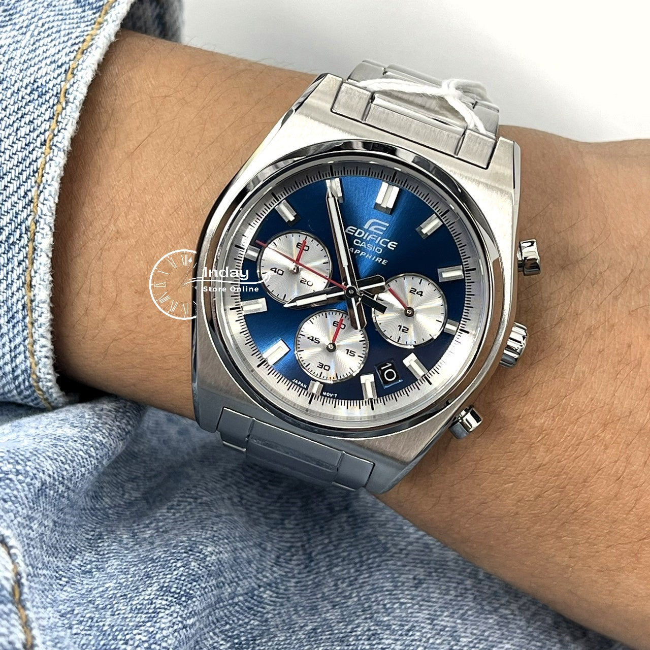 Casio Edifice Men's Watch EFB-730D-2A Stainless Steel Band Solid Band Sapphire Crystal