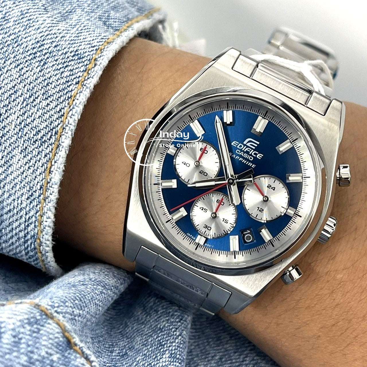 Casio Edifice Men's Watch EFB-730D-2A Stainless Steel Band Solid Band Sapphire Crystal