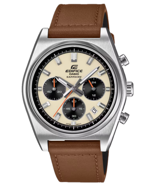 Casio Edifice Men's Watch EFB-730L-7A Standard Chronograph Sapphire Crystal Genuine Leather Band