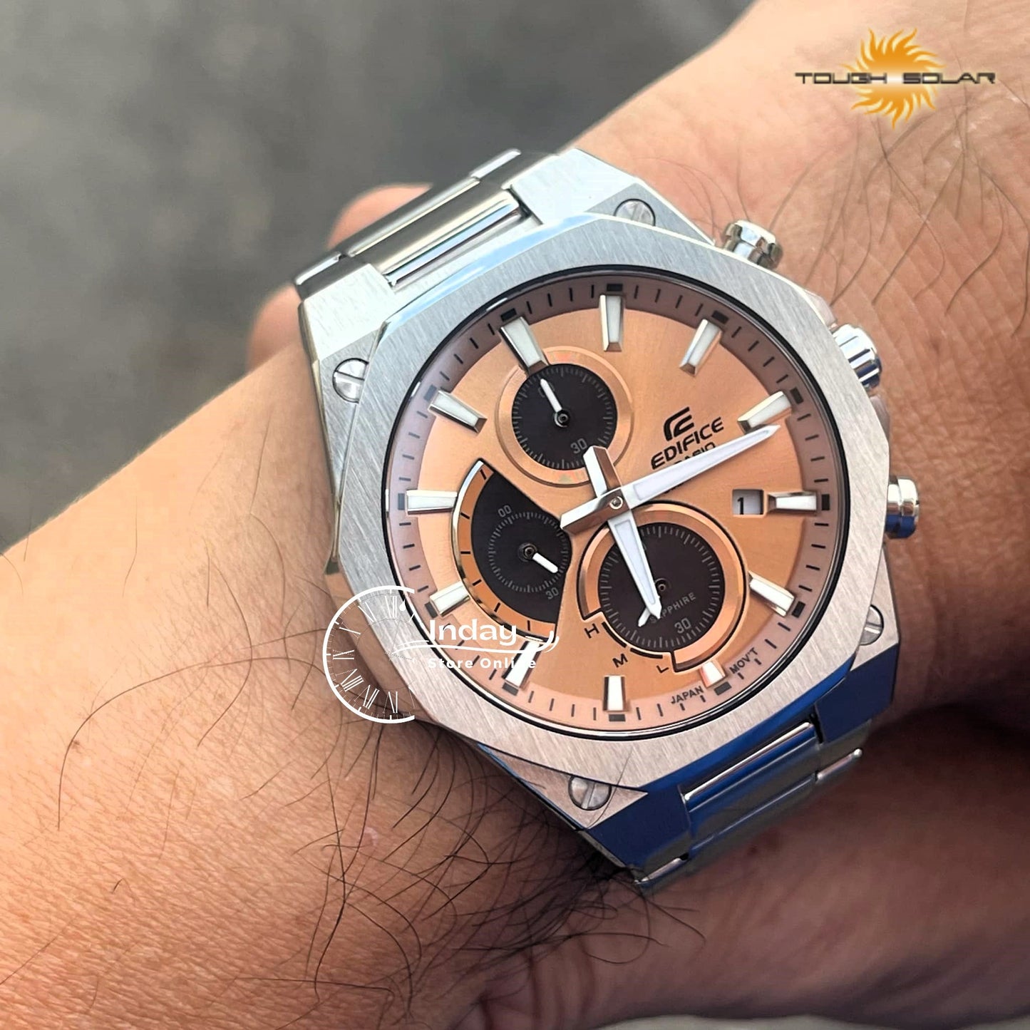 Casio Edifice Men's Watch EFS-S570D-5A Slim Line with Sapphire Crystal Solar Powered