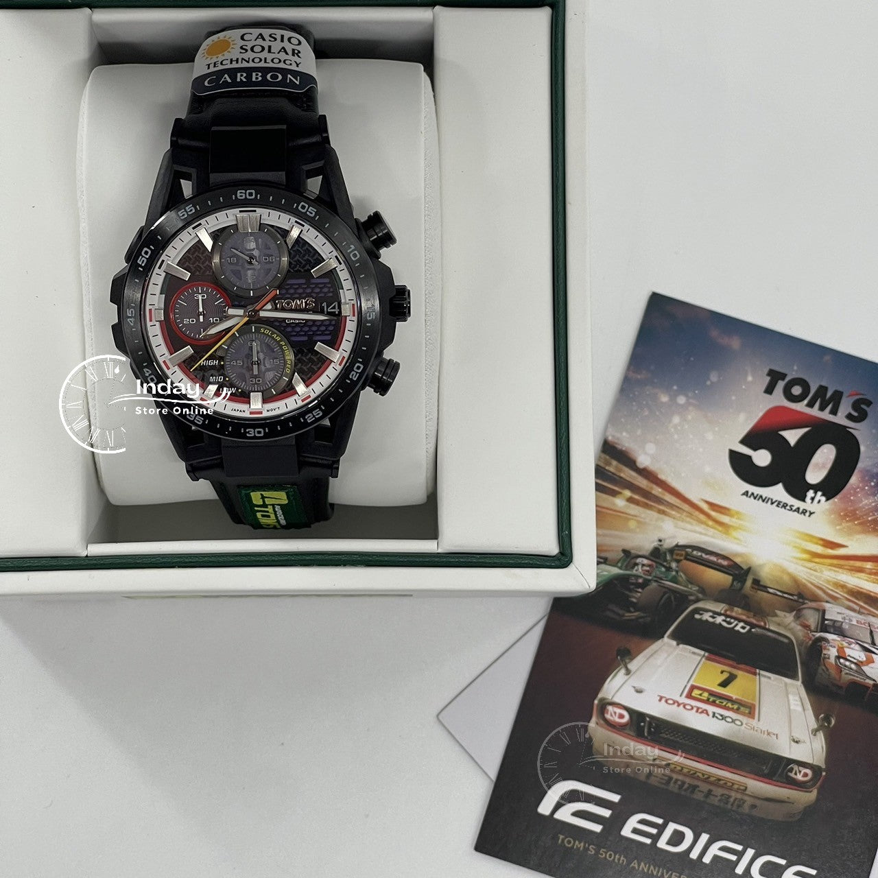 Casio Edifice Men's Watch EFS-S641TMS-1A Edifice Sospensione Sapphire Crystal Genuine Leather Band Solar Powered