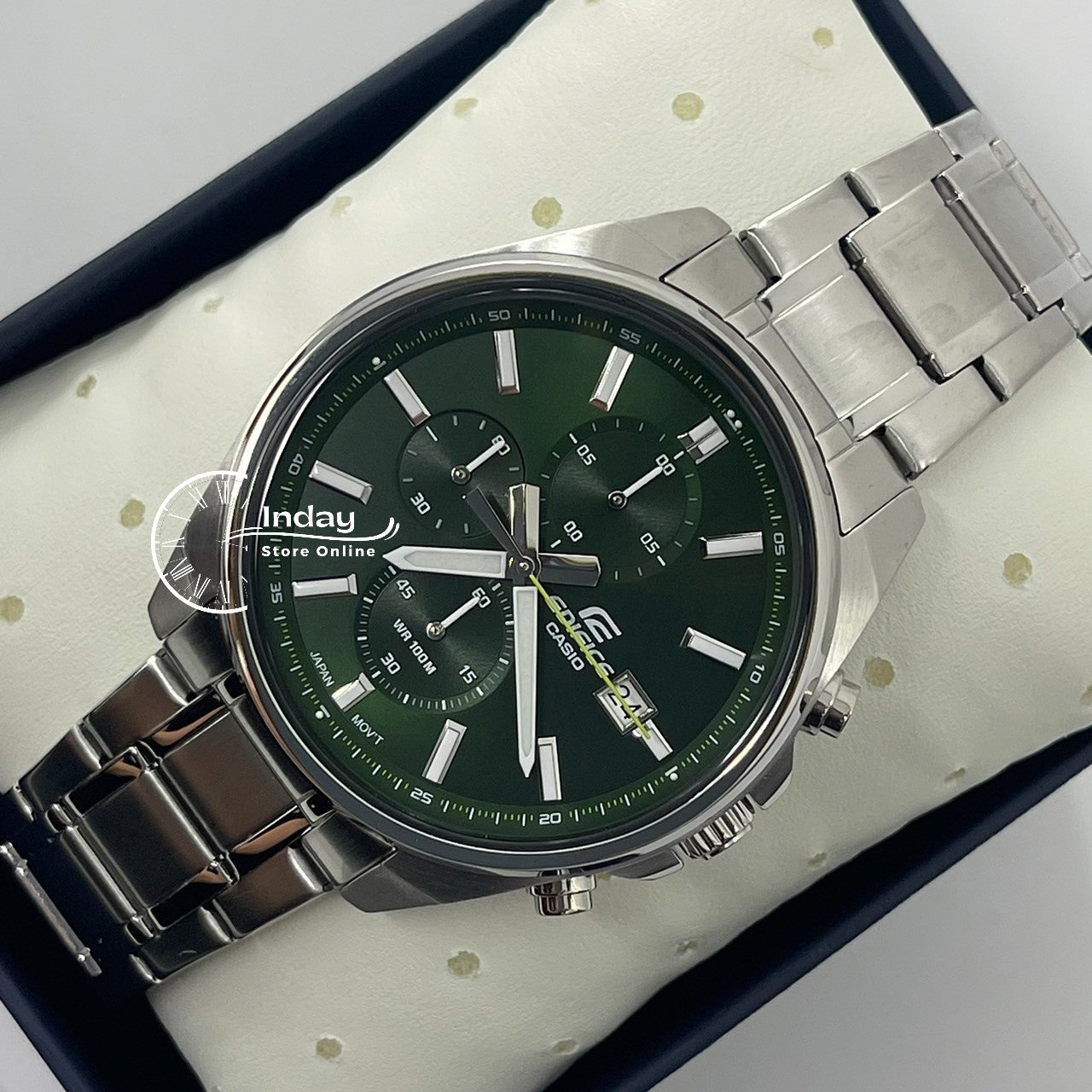 Casio Edifice Men's Watch EFV-610D-3C Standard Chronograph Stainless Steel Band Mineral Glass