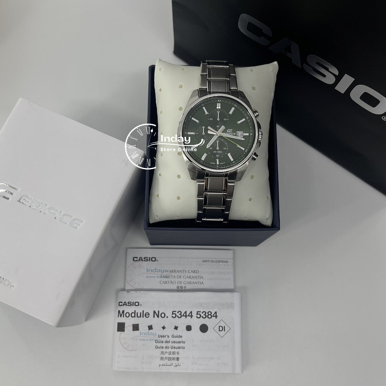 Casio Edifice Men's Watch EFV-610D-3C Standard Chronograph Stainless Steel Band Mineral Glass