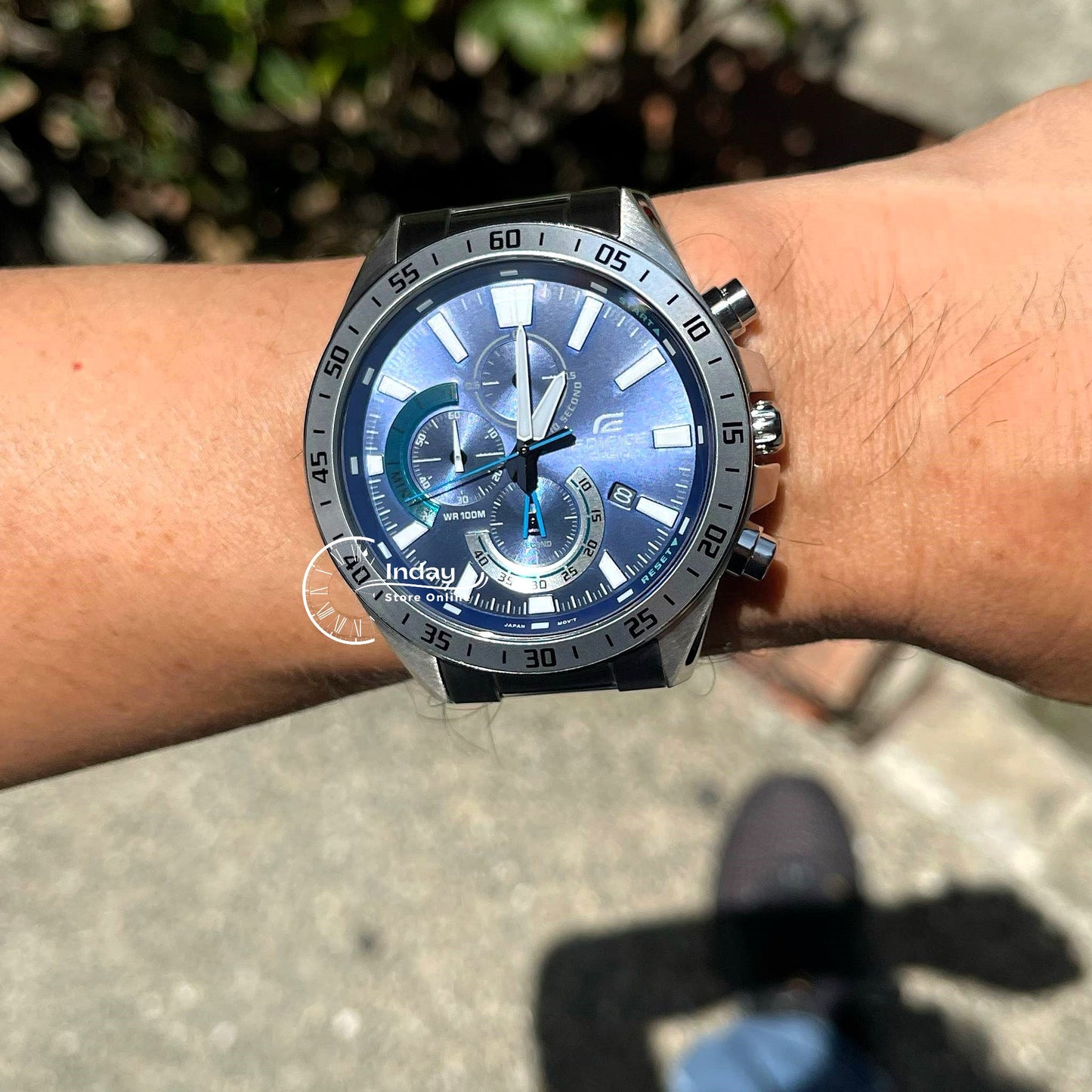 Casio Edifice Men's Watch EFV-620D-2A Stainless Steel Band One-touch 3-fold Clasp