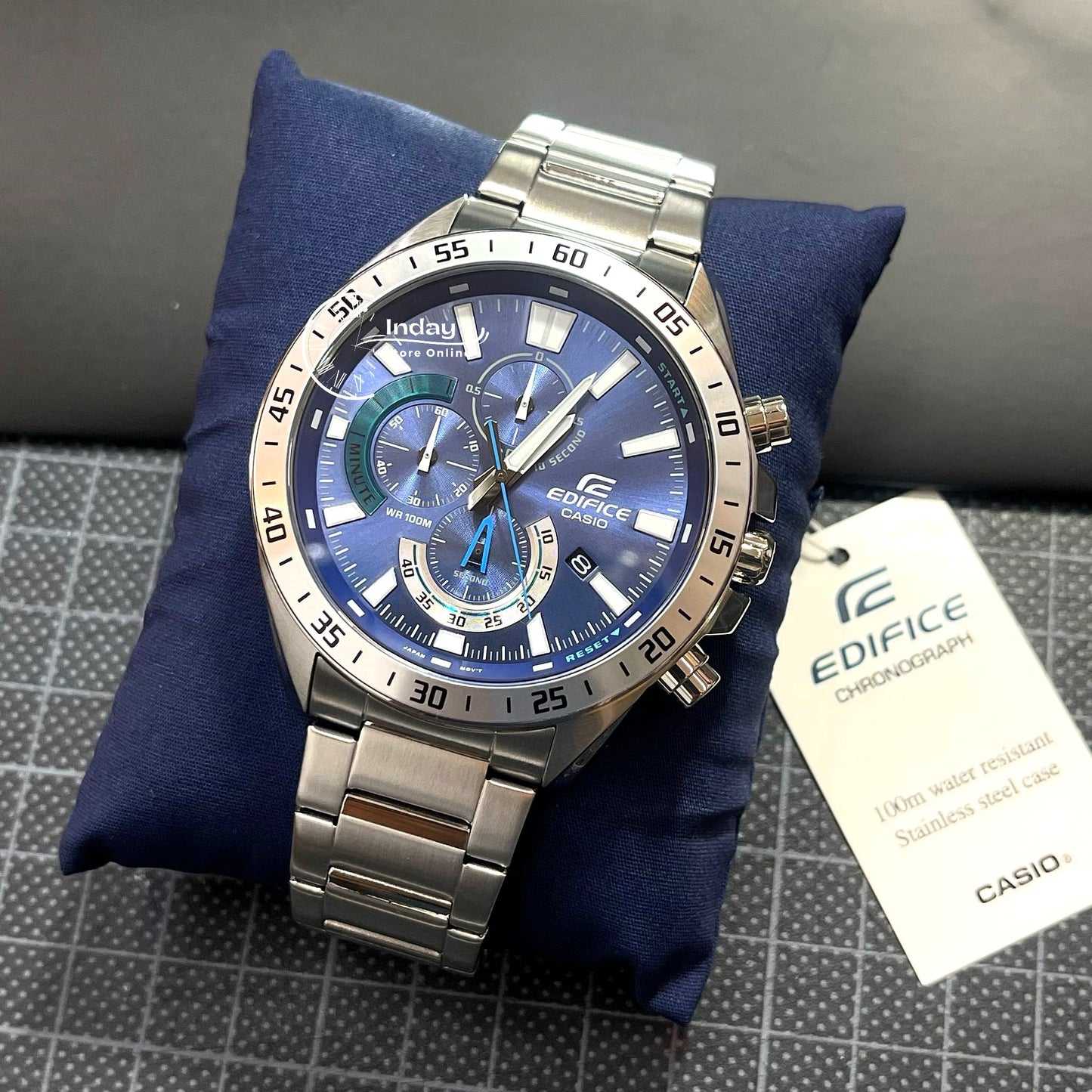 Casio Edifice Men's Watch EFV-620D-2A Stainless Steel Band One-touch 3-fold Clasp