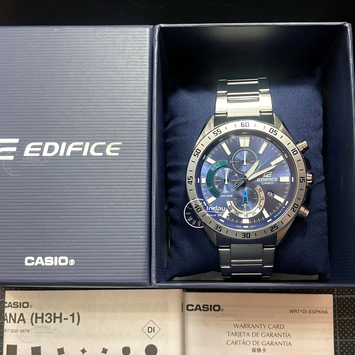 Casio Edifice Men's Watch EFV-620D-2A Stainless Steel Band One-touch 3-fold Clasp