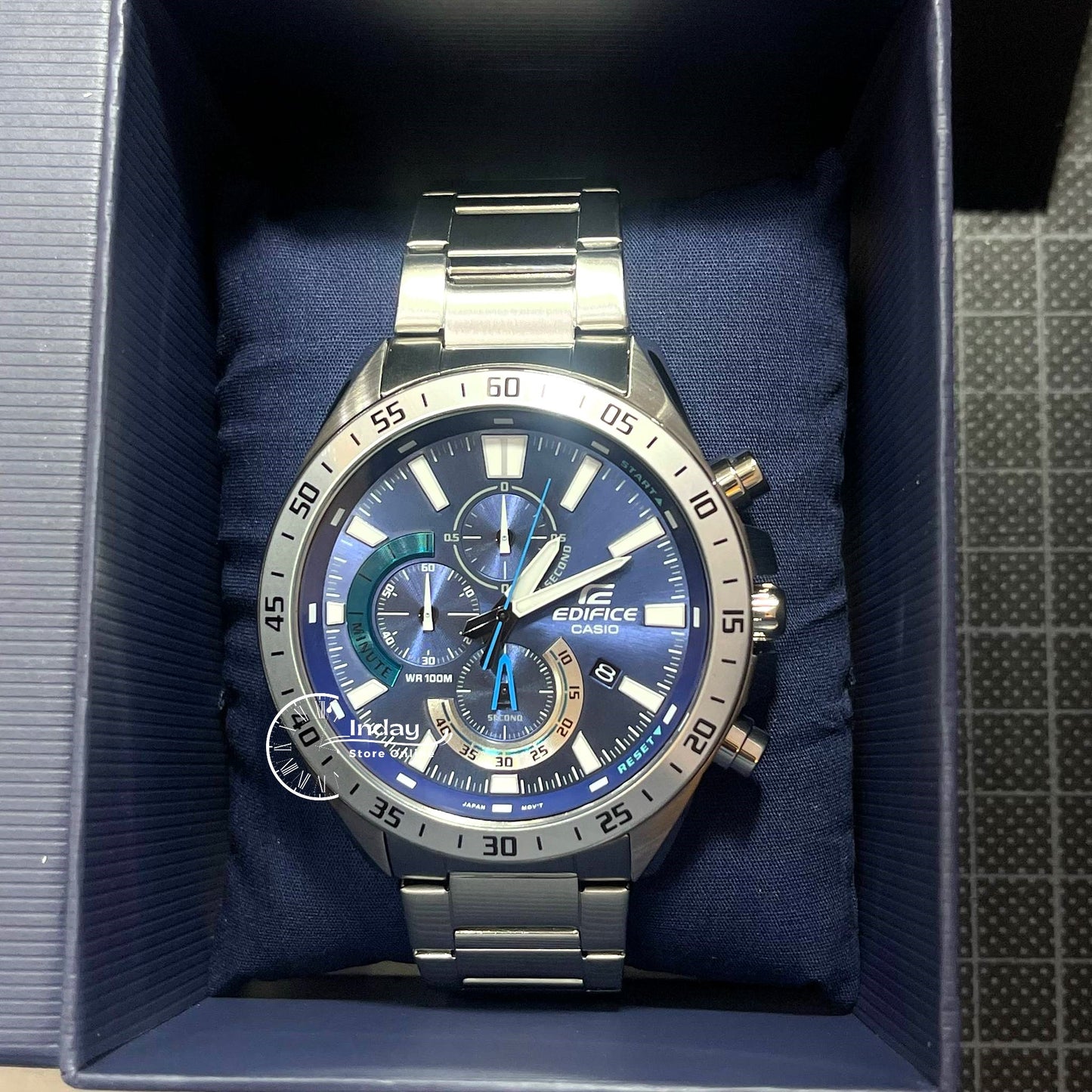 Casio Edifice Men's Watch EFV-620D-2A Stainless Steel Band One-touch 3-fold Clasp