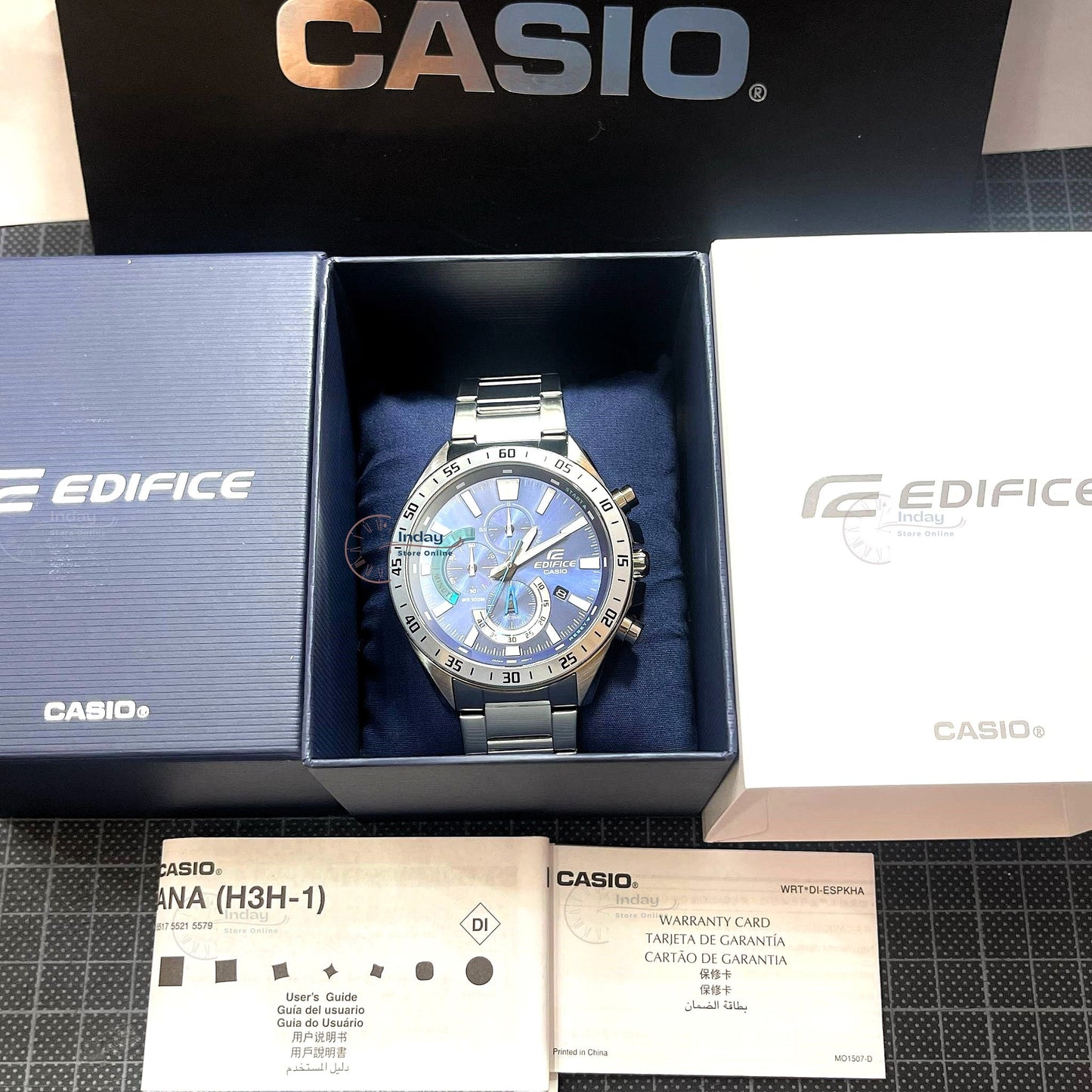 Casio Edifice Men's Watch EFV-620D-2A Stainless Steel Band One-touch 3-fold Clasp