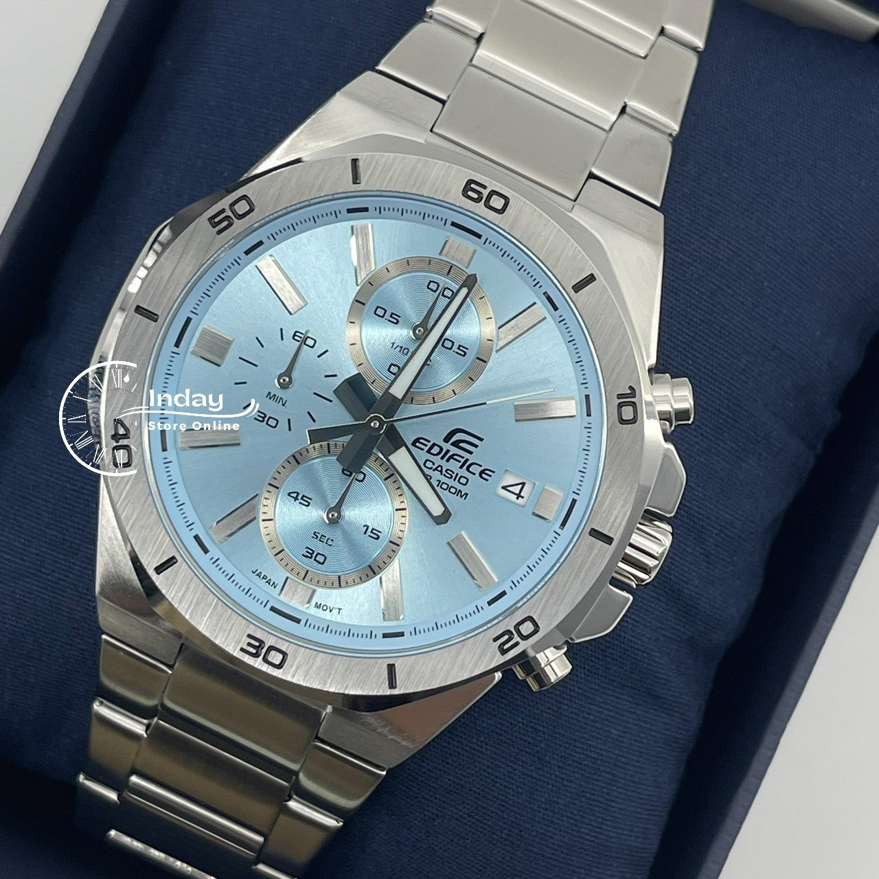 Casio Edifice Men's Watch EFV-640D-2B Mineral Glass Stainless Steel Band