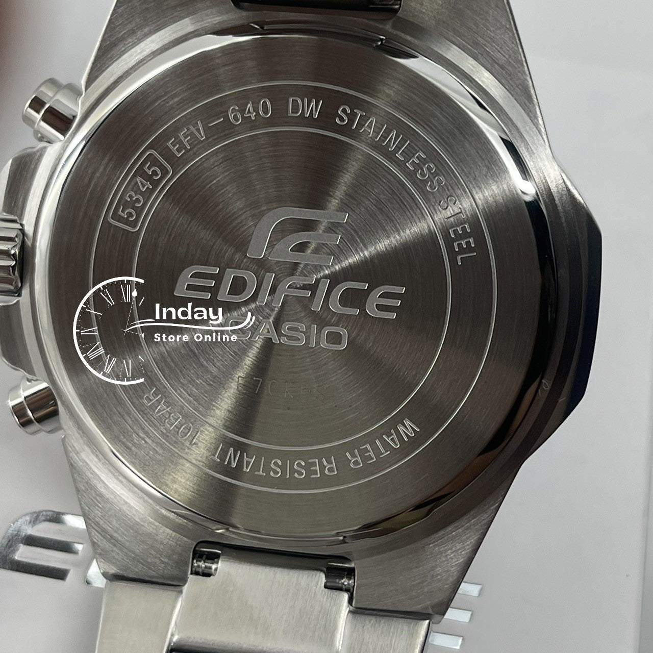 Casio Edifice Men's Watch EFV-640D-2B Mineral Glass Stainless Steel Band