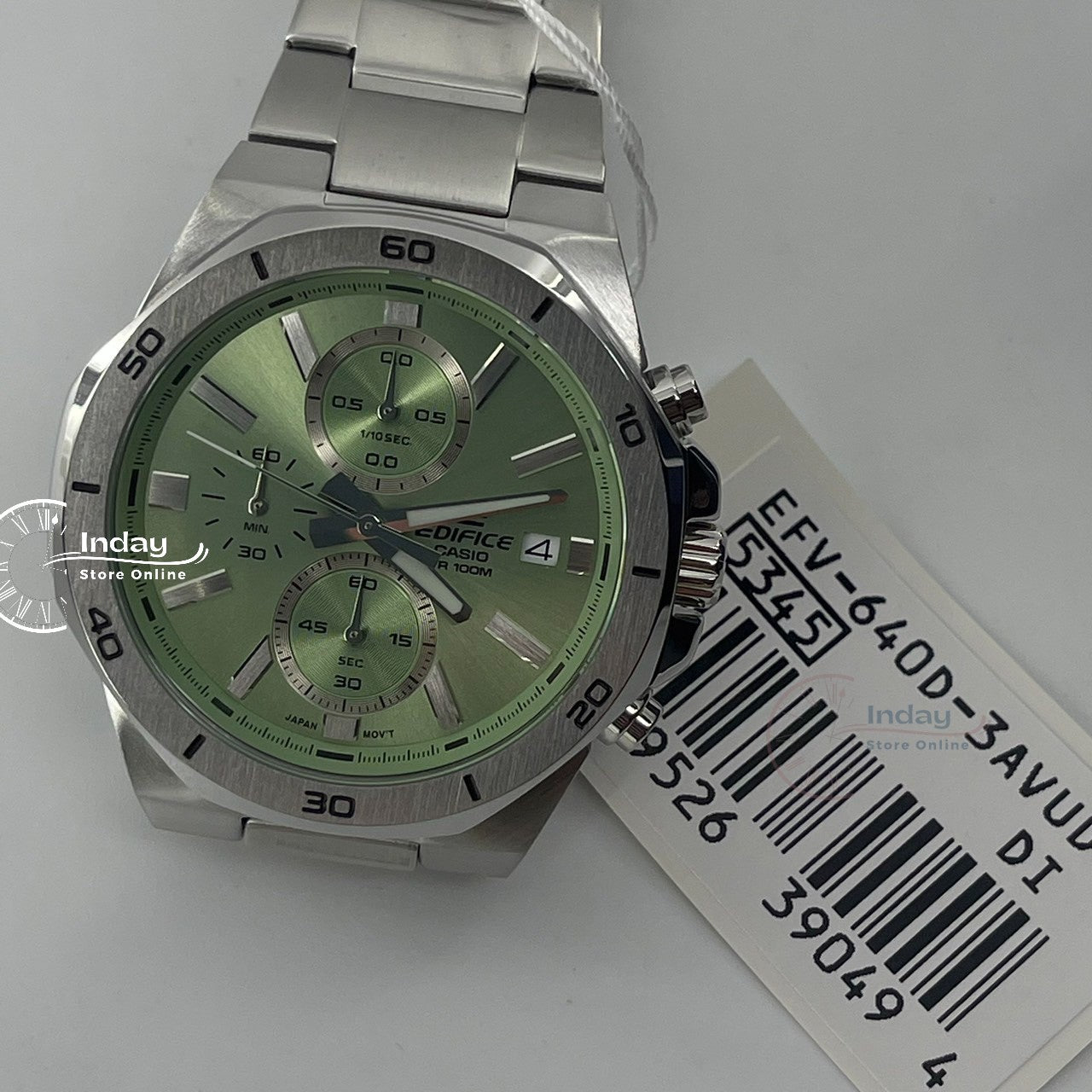 Casio Edifice Men's Watch EFV-640D-3A Mineral Glass Stainless Steel Band