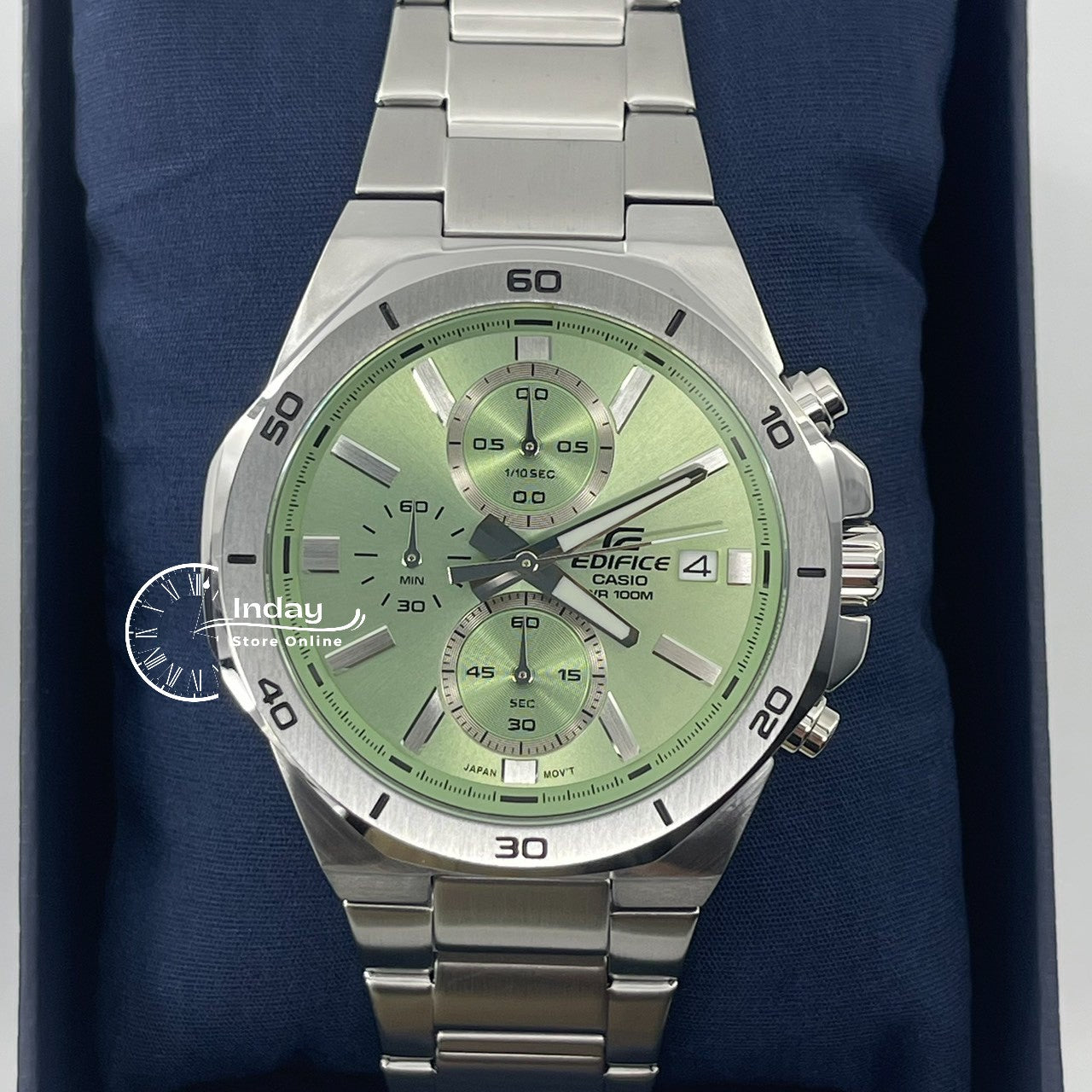Casio Edifice Men's Watch EFV-640D-3A Mineral Glass Stainless Steel Band