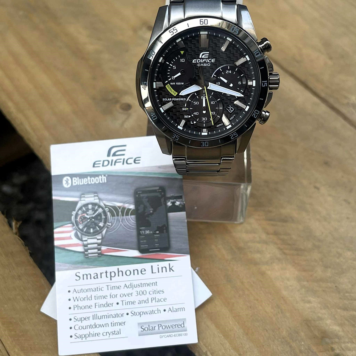 Casio Edifice Men's Watch EQS-930DC-1A Solar Powered Chronograph Stainless Steel Band