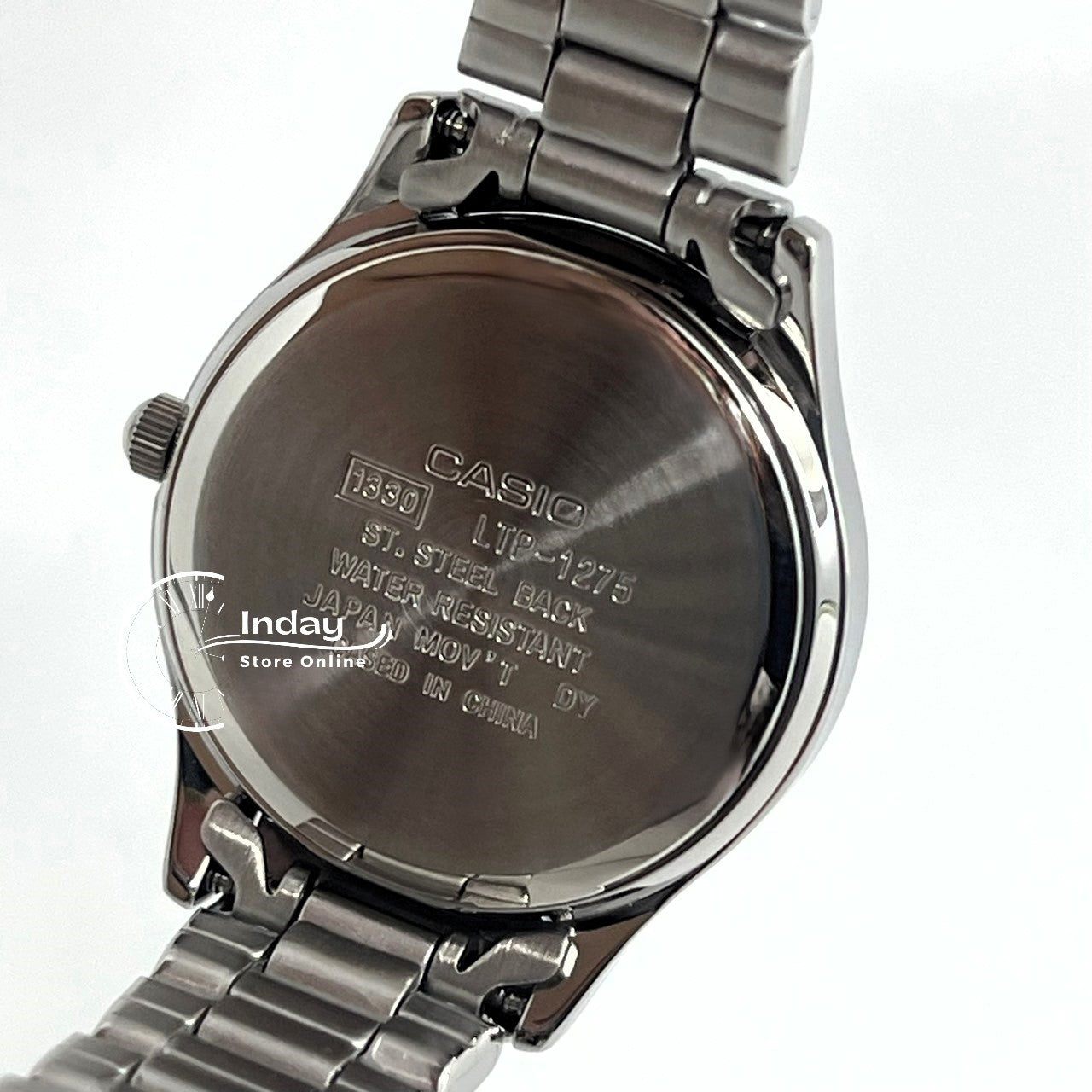 Casio Fashion Women's Watch LTP-1275D-1A Silver/Black Stainless Steel Band Mineral Glass Triple-fold Clasp