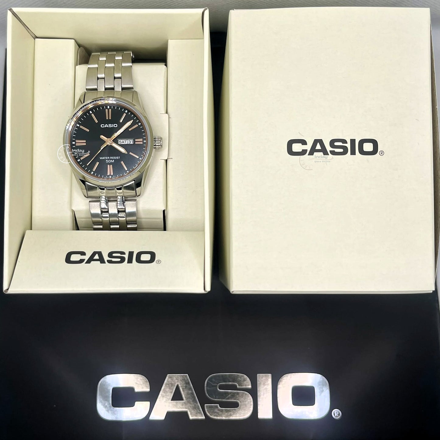 Casio Standard Women's Watch LTP-1335D-1A2 Mineral Glass Stainless Steel Band Triple-fold Clasp