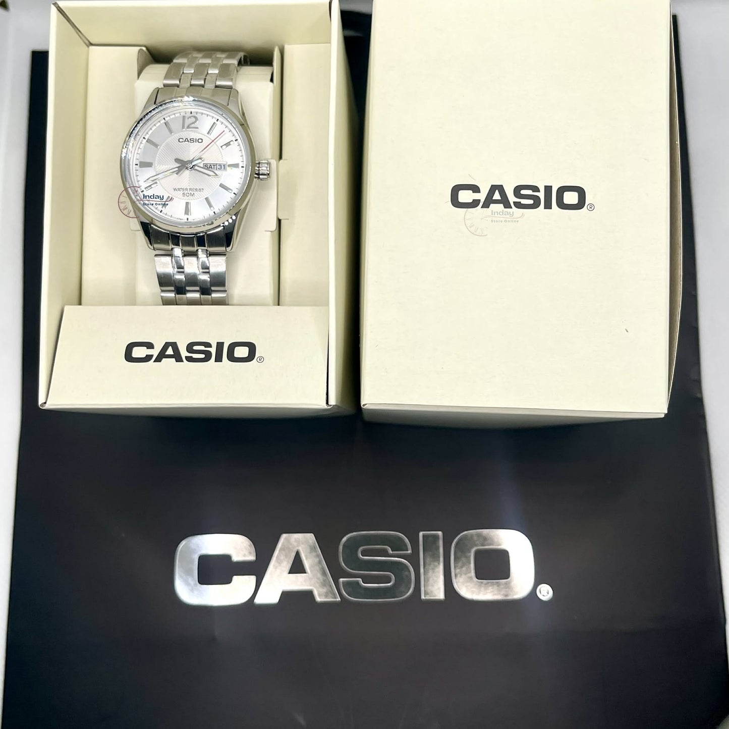 Casio Fashion Women's Watch LTP-1335D-7A Stainless Steel Band Triple-fold Clasp