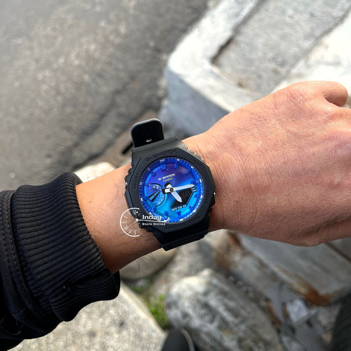 Casio G-Shock Men's Watch GA-2100FL-1A Mineral Glass Shock Resistant Carbon Core Guard Structure
