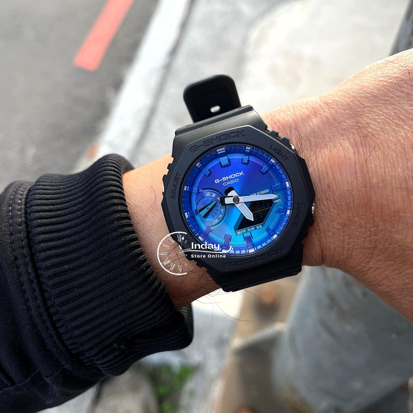 Casio G-Shock Men's Watch GA-2100FL-1A Mineral Glass Shock Resistant Carbon Core Guard Structure