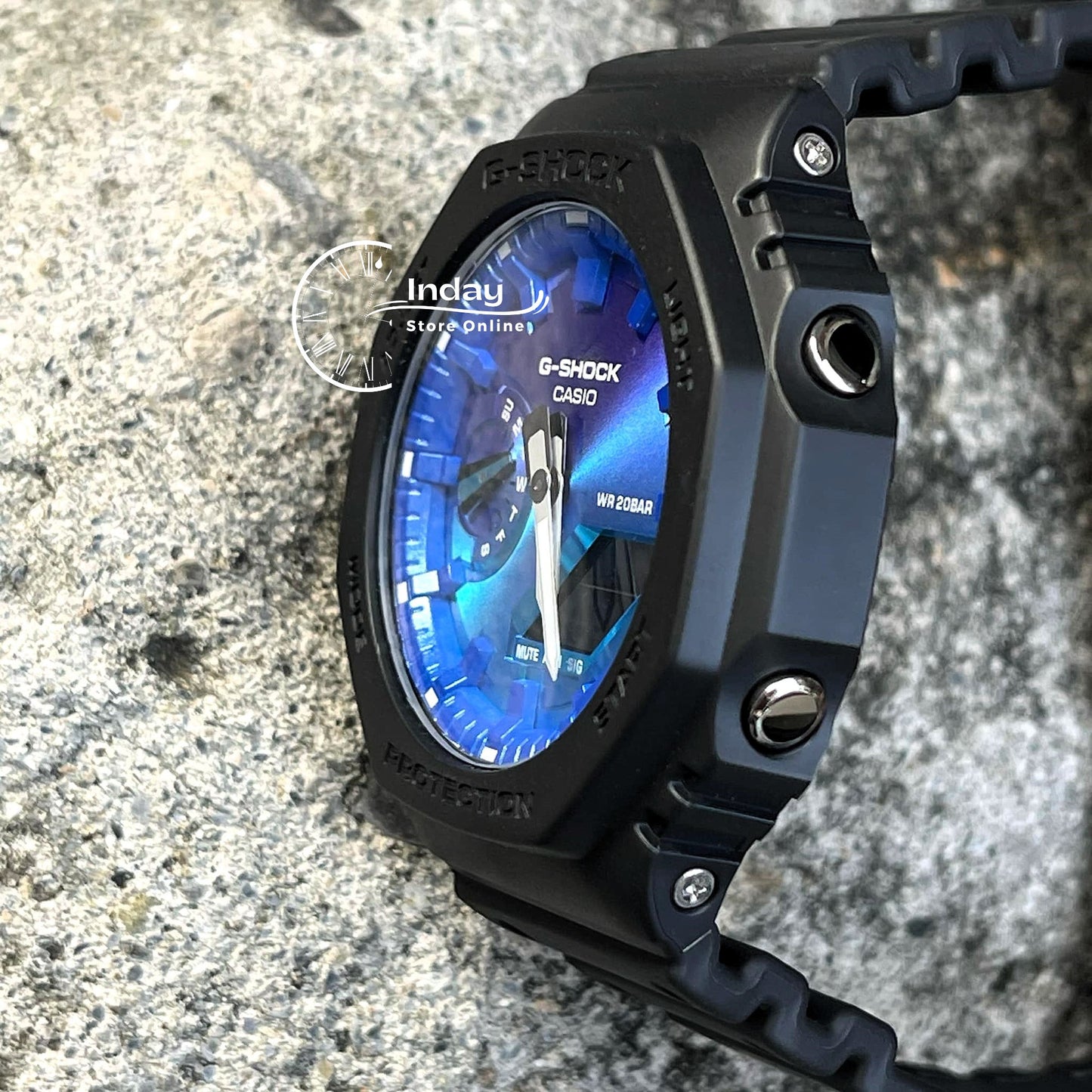 Casio G-Shock Men's Watch GA-2100FL-1A Mineral Glass Shock Resistant Carbon Core Guard Structure