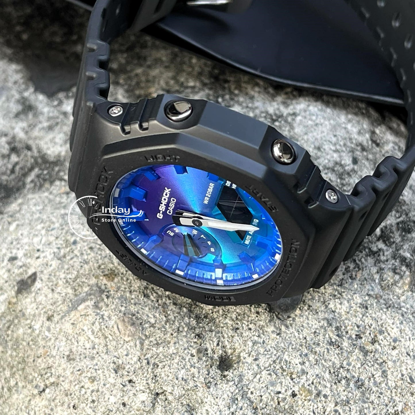 Casio G-Shock Men's Watch GA-2100FL-1A Mineral Glass Shock Resistant Carbon Core Guard Structure