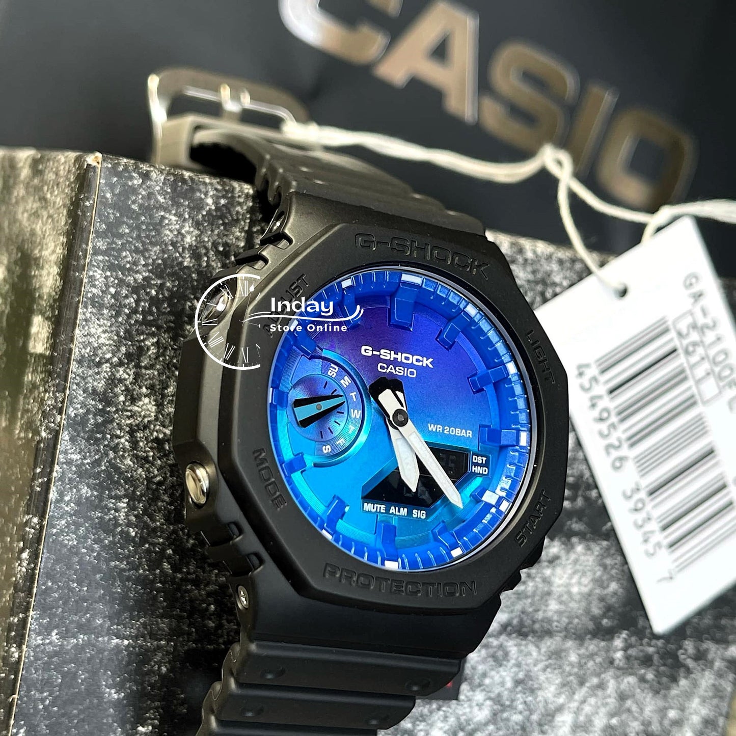 Casio G-Shock Men's Watch GA-2100FL-1A Mineral Glass Shock Resistant Carbon Core Guard Structure