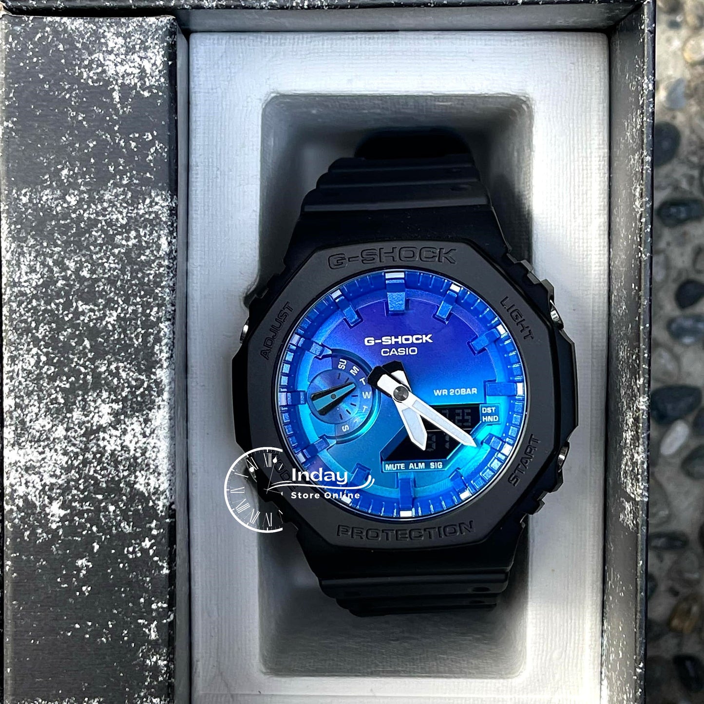 Casio G-Shock Men's Watch GA-2100FL-1A Mineral Glass Shock Resistant Carbon Core Guard Structure