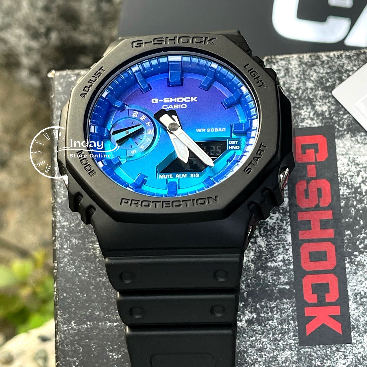 Casio G-Shock Men's Watch GA-2100FL-1A Mineral Glass Shock Resistant Carbon Core Guard Structure