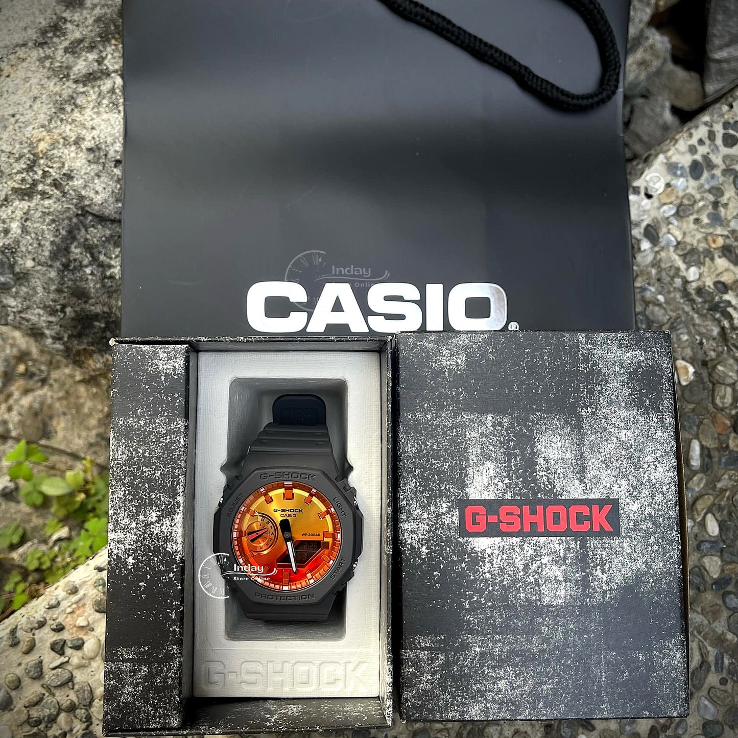 Casio G-Shock Men's Watch GA-2100FL-8A Mineral Glass Shock Resistant Carbon Core Guard Structure
