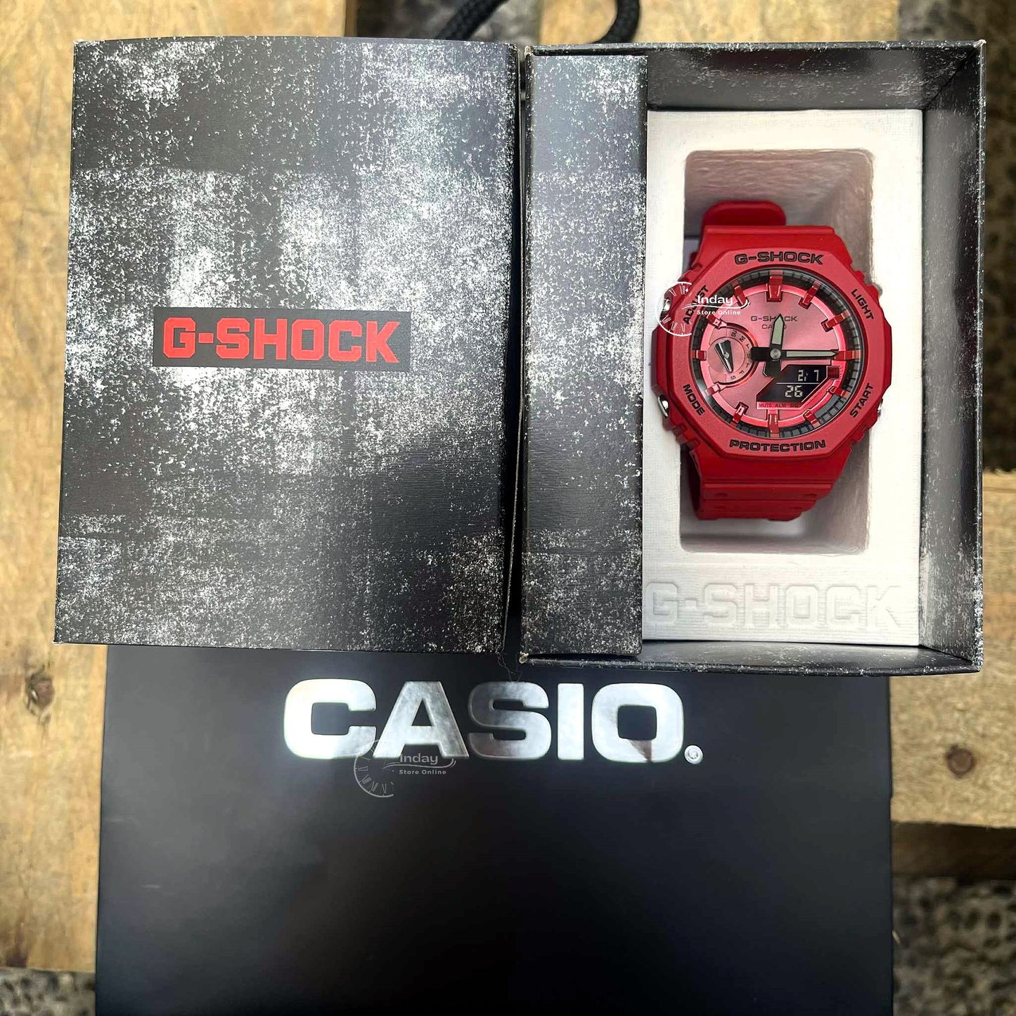Casio G-Shock Men's Watch GA-2100RRB-4A Mineral Glass Shock Resistant Carbon Core Guard structure