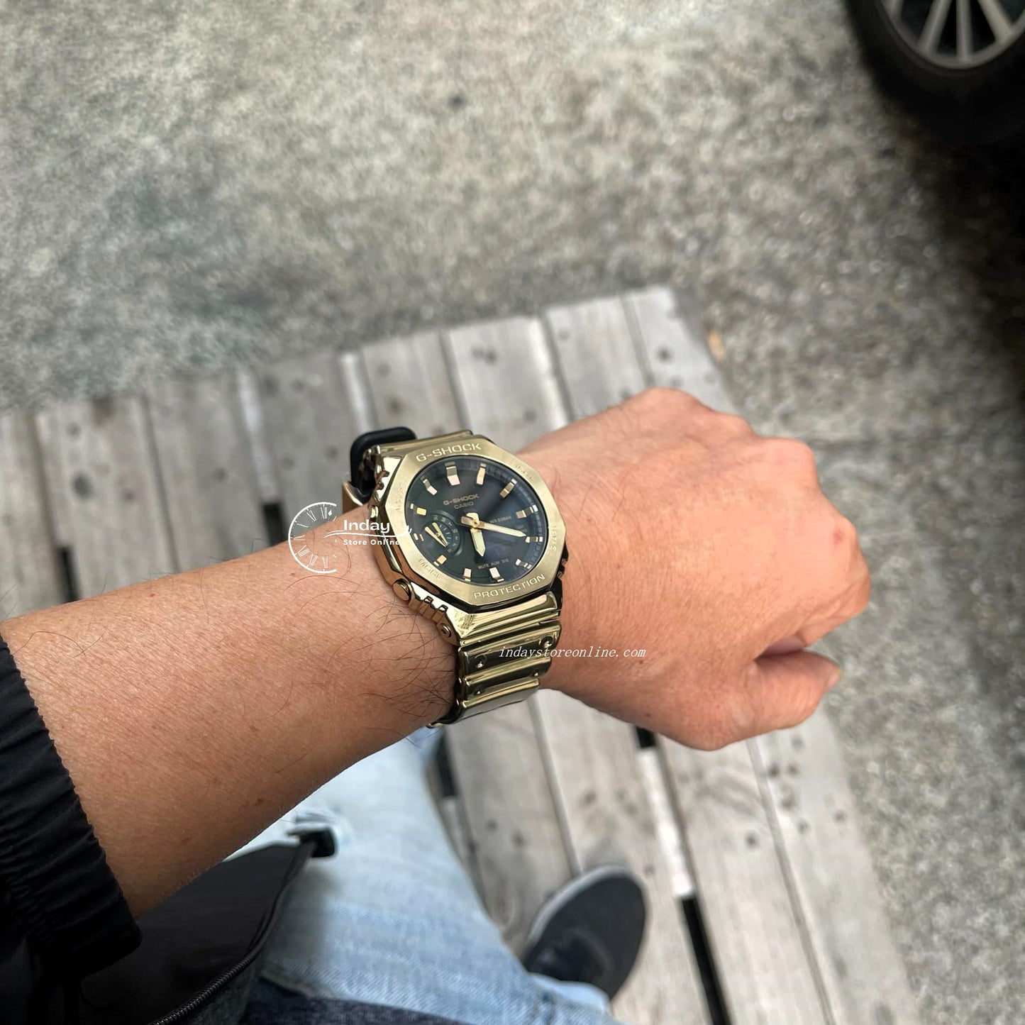 Casio G-Shock G-Steel Men's Watch GM-2100YMG-9A Mineral Glass Shock Resistant Stainless Steel Band