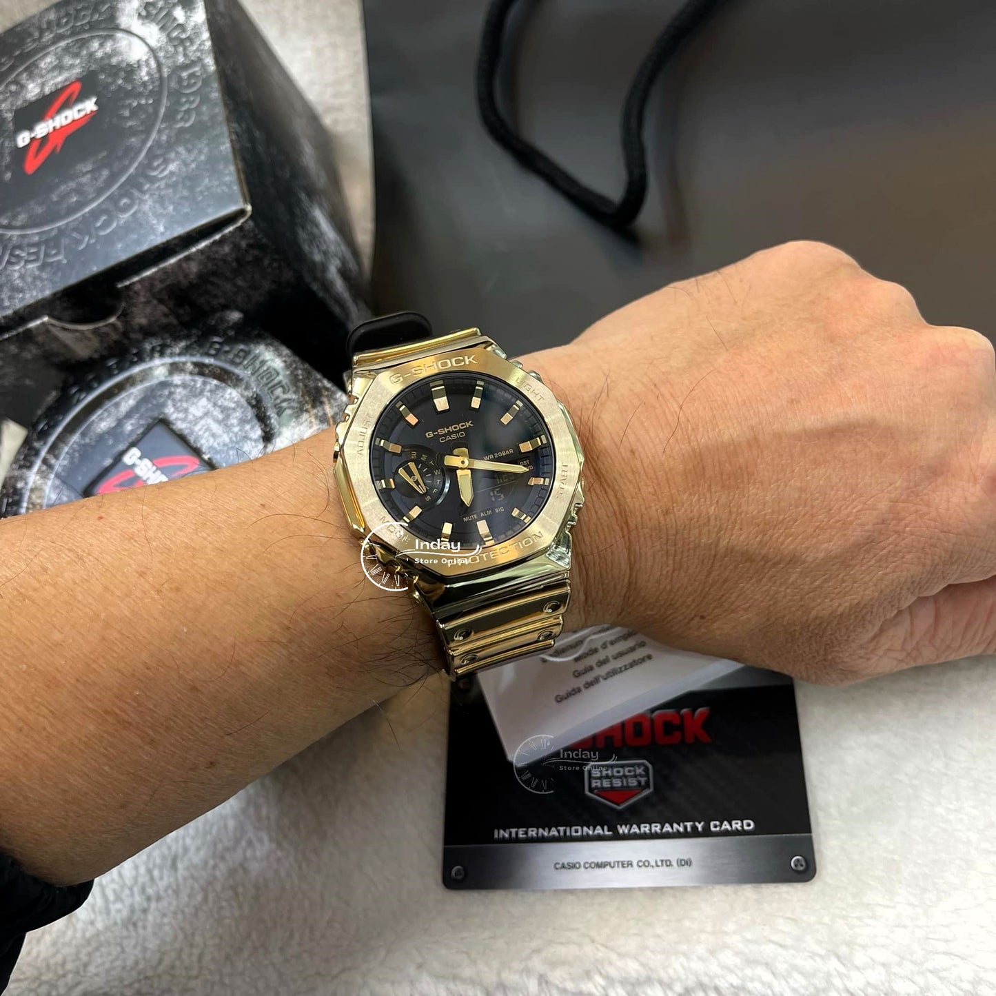 Casio G-Shock G-Steel Men's Watch GM-2100YMG-9A Mineral Glass Shock Resistant Stainless Steel Band