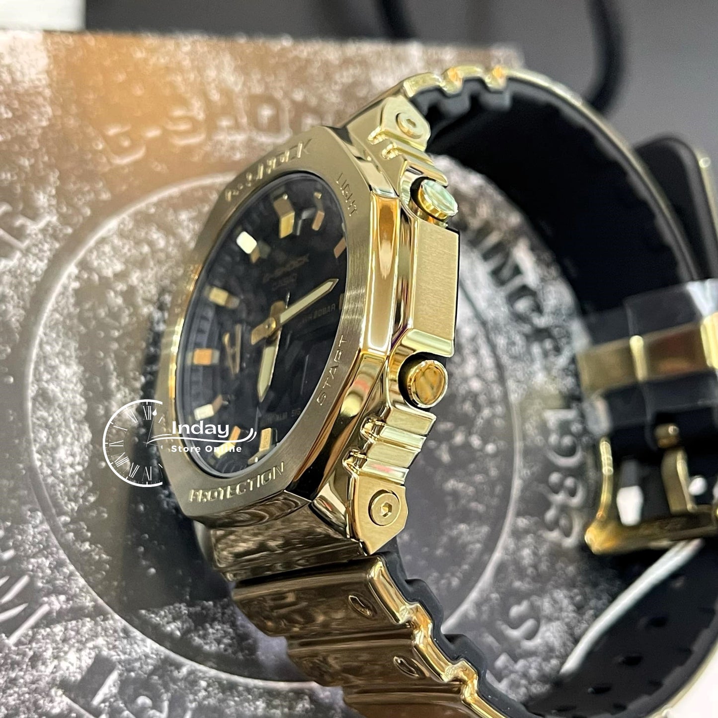 Casio G-Shock G-Steel Men's Watch GM-2100YMG-9A Mineral Glass Shock Resistant Stainless Steel Band